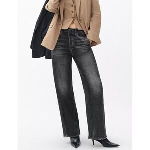 Rag and Bone Miramar Fleece Pull-On Pants Cotton Washed Black Size Medium